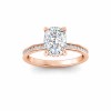 2.33 Ct Elongated Cushion Natural Diamond Surprise Channel Set Hidden Halo Engagement Ring, GIA Certified