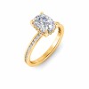 2.5 Ct Elongated Cushion Moissanite & 0.33 Ctw Diamond Surprise Channel Set Hidden Halo Engagement Ring