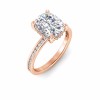 3 Ct Elongated Cushion Moissanite & 0.33 Ctw Diamond Surprise Channel Set Hidden Halo Engagement Ring