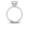 3 Ct Elongated Cushion Moissanite & 0.33 Ctw Diamond Surprise Channel Set Hidden Halo Engagement Ring