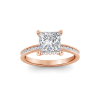 1.33 Ct Princess Natural Diamond Surprise Channel Set Hidden Halo Engagement Ring, GIA Certified