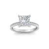 1.33 Ct Princess Natural Diamond Surprise Channel Set Hidden Halo Engagement Ring, GIA Certified