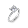 1.33 Ct Princess Natural Diamond Surprise Channel Set Hidden Halo Engagement Ring, GIA Certified