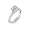 1.42 Ctw Cushion Diamond Gala Hidden Halo Engagement Ring