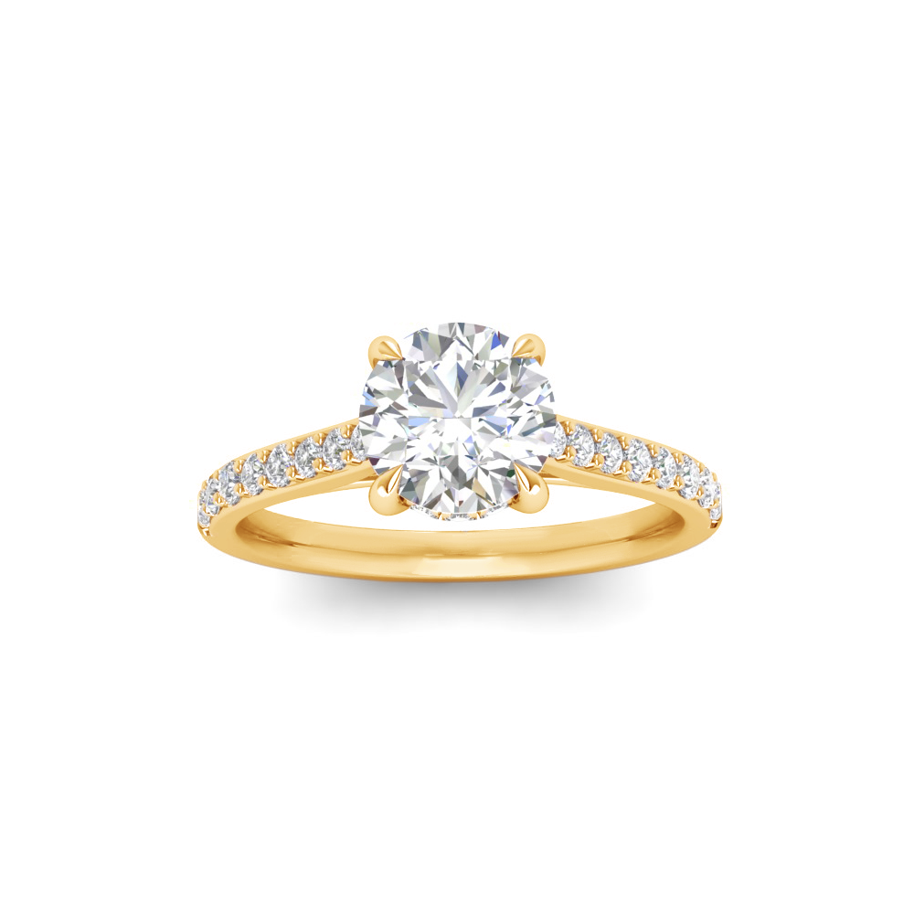 1.42 Ctw Round CZ Gala Hidden Halo Engagement Ring