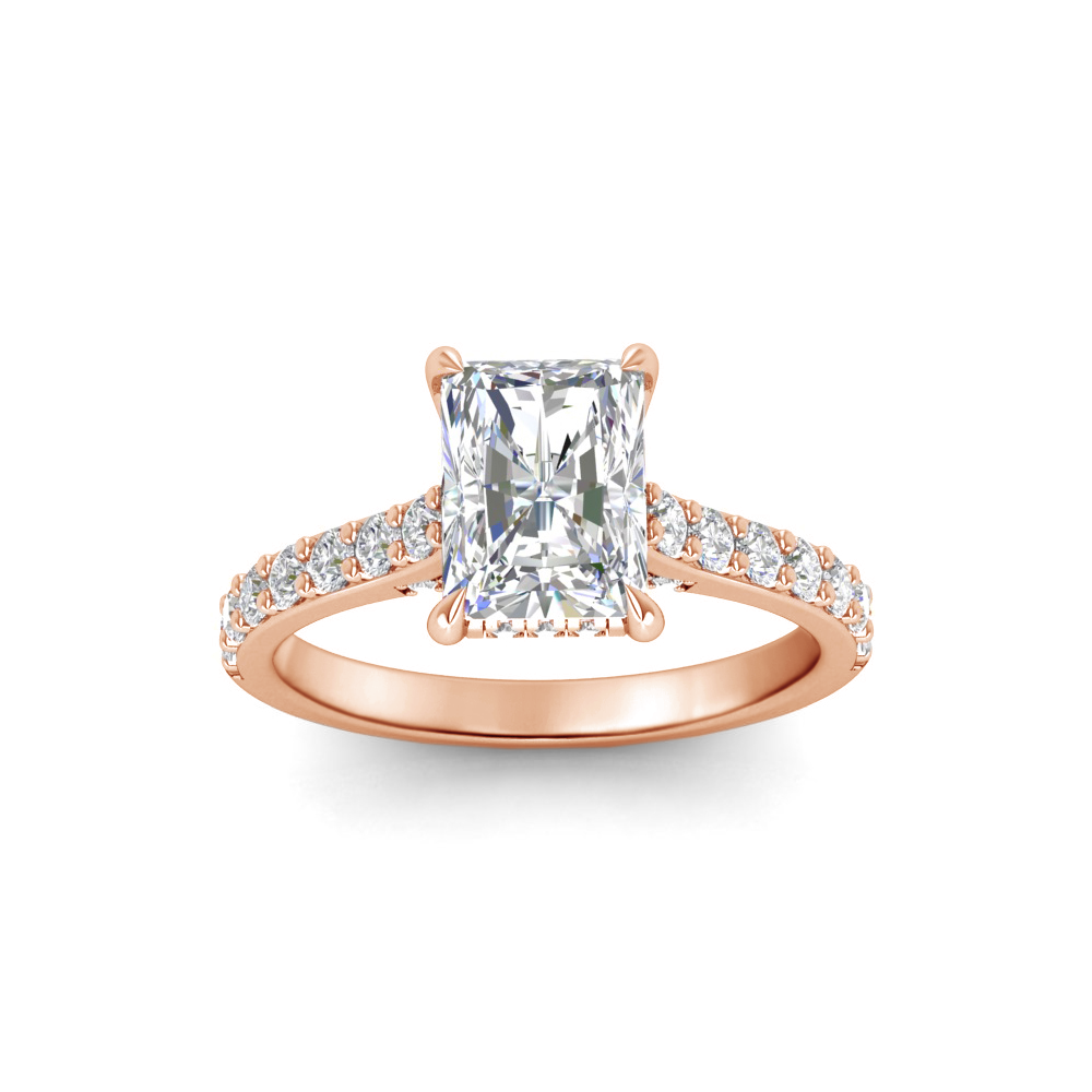 1.92 Ctw Radiant Diamond Gala Hidden Halo Engagement Ring