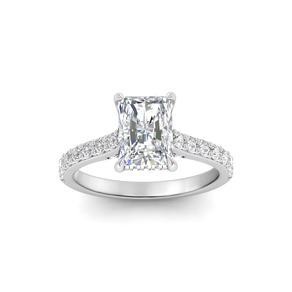 1.92 Ctw Radiant Diamond Gala Hidden Halo Engagement Ring