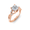 1.66 Ctw Cushion Diamond & Marquise Vine Engagement Ring