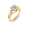 2.16 Ctw Cushion Diamond & Marquise Vine Engagement Ring