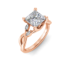 1.66 Ctw Princess CZ Vine Engagement Ring