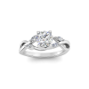 1 Ct Round Moissanite & 0.16 Ctw Marquise Diamond Vine Engagement Ring