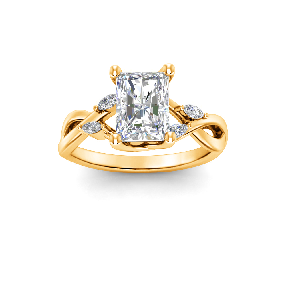 2.16 Ctw Radiant CZ Vine Engagement Ring