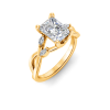 2.16 Ctw Radiant CZ Vine Engagement Ring