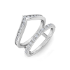 Moissanite Channel Set Chevron & Pavé Band Ring Jacket