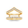 Lab Diamond Channel Set Chevron & Pavé Band Ring Jacket