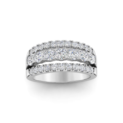 1.21 Ctw Moissanite Multi Row Band