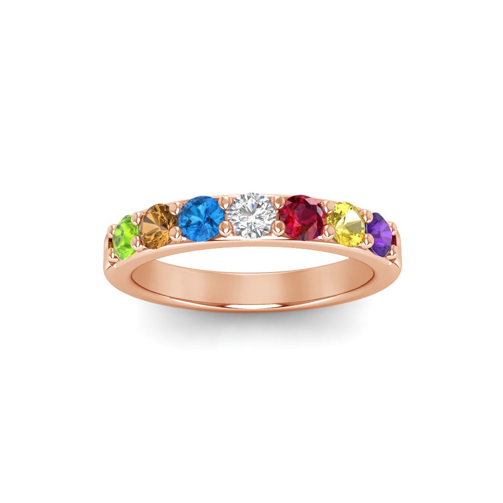 7 Stone Birthstone Ring