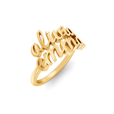 Double Script Name Ring