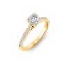 1.77 Ctw Cushion Diamond Surprise Pavé Cathedral Engagement Ring