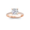 3 Ct Cushion Moissanite & .27 Ctw Diamond Surprise Pavé Cathedral Engagement Ring