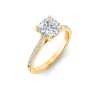 2.27 Ctw Cushion Diamond Surprise Pavé Cathedral Engagement Ring