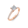 1.77 Ctw Princess Diamond Surprise Pavé Cathedral Engagement Ring