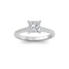 1.77 Ctw Princess CZ Surprise Pavé Cathedral Engagement Ring