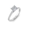 1.77 Ctw Princess CZ Surprise Pavé Cathedral Engagement Ring