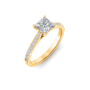 1.27 Ctw Princess Diamond Surprise Pavé Cathedral Engagement Ring