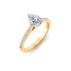 1.77 Ctw Pear Diamond Surprise Pavé Cathedral Engagement Ring