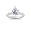 2.5 Ct Pear Lab Diamond & .27 Ctw Diamond Surprise Pavé Cathedral Engagement Ring