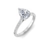 2.5 Ct Pear Lab Diamond & .27 Ctw Diamond Surprise Pavé Cathedral Engagement Ring