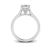 2.5 Ct Pear Lab Diamond & .27 Ctw Diamond Surprise Pavé Cathedral Engagement Ring