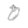 2.5 Ct Radiant Lab Diamond & .27 Ctw Diamond Surprise Pavé Cathedral Engagement Ring