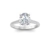 2.5 Ct Oval Lab Diamond & .27 Ctw Diamond Surprise Pavé Cathedral Engagement Ring