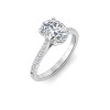 2.5 Ct Oval Lab Diamond & .27 Ctw Diamond Surprise Pavé Cathedral Engagement Ring