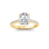 2.77 Ctw Oval CZ Surprise Pavé Cathedral Engagement Ring