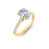 2.77 Ctw Oval CZ Surprise Pavé Cathedral Engagement Ring