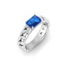 1 Ct Topaz Emerald Cut Birthstone Cuban Ring