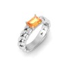 1 Ct Citrine Emerald Cut Birthstone Cuban Ring