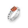 1 Ct Garnet Emerald Cut Birthstone Cuban Ring