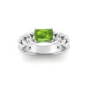 1 Ct Peridot Emerald Cut Birthstone Cuban Ring