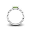 1 Ct Peridot Emerald Cut Birthstone Cuban Ring