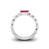 1 Ct Ruby Emerald Cut Birthstone Cuban Ring