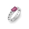 1 Ct Tourmaline Emerald Cut Birthstone Cuban Ring