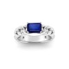 1 Ct Sapphire Emerald Cut Birthstone Cuban Ring