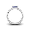 1 Ct Sapphire Emerald Cut Birthstone Cuban Ring