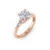 1.83 Ctw Round Surprise CZ Trio Cluster Engagement Ring