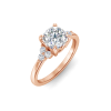 3.18 Ctw Cushion CZ Trio Cluster Engagement Ring