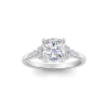 2.5 Ct Cushion Lab Diamond & 0.18 Ctw Diamond Trio Cluster Engagement Ring